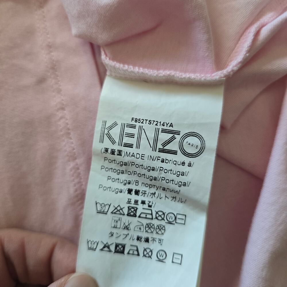 Kenzo Womens Tiger T-Shirt Faded Pink Size XS Paris Y2K Cotton - Picture 4 of 7